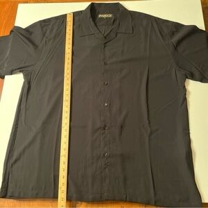 Inserch Mens Size 3XL Short Sleeve Blue 100% Micro Polyester Button Down Shirt!